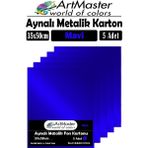 Mavi Renkli 35X50 Metalik Aynalı Fon Kartonu 5 Adet 1 Paket Artmaster Metalik Aynalı Fon Kartonu - Standart