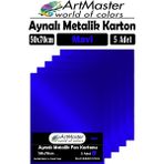 Mavi Renkli 50X70 Metalik Aynalı Fon Kartonu 5 Adet 1 Paket Artmaster Metalik Aynalı Fon Kartonu - Standart
