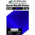 Mavi Renkli 50X70 Metalik Aynalı Fon Kartonu 5 Adet 1 Paket Artmaster Metalik Aynalı Fon Kartonu