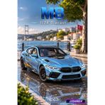 Mavi Renkli M8 MH8 800 MANHART 1/24 Diecast Koleksiyon Maket Model Araba