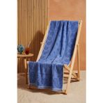 Mavi Retro %100 Pamuklu Plaj Havlusu 70X140 Cm