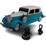 Mavi Retro Araba Tasarımlı Bluetooth Hoparlör, Tf, Usb, Fm Destekli - Ahşap - Ceviz