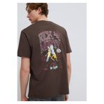 Mavi Rick and Morty Baskılı Kahverengi Tişört Loose Fit / Bol Rahat Kesim 0613205-70251