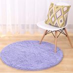 Mavi şönil yuvarlak halı kaymaz Shaggy banyo paspas yumuşak mikrofiber banyo halısı su emici makine yıkanabilir 100cm çap rahat ev dekor