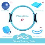 Mavi Stil 5 Adet Fitness Yoga Ekipmanları Pilates Daire Spor Salonu Egzersiz Fitness Eğitimi Direnç Destek Aracı Stretch Band Yoga Topu (Yurt Dışından) - yoga çemberi - Renkli