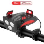 Mavi Stil Çok Fonksiyonlu Bisiklet Işık Yükseltme Bisiklet Ön Işık 3* LED Mtb Far Telefon Tutucu Braket Hoparlör Powerbank Lambası (Yurt Dışından)