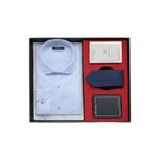 Mavi Stil Slim Fit Hediye Kutulu Gömlek, Kravat, Parfüm Ve Cüzdan Seti (Babalar Günü Hediyesi)