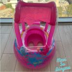 Mavi Su Dünyası Gölgelikli Bebek Deniz Simidi Pembe Renk 71CM*60CM 0-3 Yaş İçin Kolay Şişme
