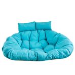 Mavi su geçirmez dış mekan veranda hamak salıncak sandalye minderi çift yumurta sandalye koltuk minderi hasır Loveseat kalınlaşmak yıkanabilir yastık, asılı sepet, arka bahçe, balkon, rahat ek