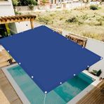 Mavi su geçirmez güneş tentesi, 2 x 4,5 m, bahçe için, dış mekan, UV koruması, 4 halatlı, sera ve çiçek bitkileri için ideal