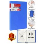 Mavi Sunum Dosyası 10 Lu 3 Adet Poşet Dosyalı Katalog Dosyası 10 Poşetli Kendinden Dosya Plastik Kapaklı