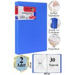Mavi Sunum Dosyası 30 Lu 2 Adet Poşet Dosyalı Katalog Dosyası 30 Poşetli Kendinden Dosya Plastik Kapaklı