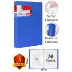 Mavi Sunum Dosyası 30 Lu 3 Adet Poşet Dosyalı Katalog Dosyası 30 Poşetli Kendinden Dosya Plastik Kapaklı