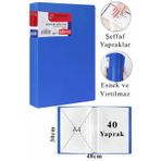Mavi Sunum Dosyası 60 Lı 1 Adet Poşet Dosyalı Katalog Dosyası 60 Poşetli Kendinden Dosya Plastik Kapaklı