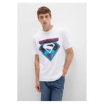 Mavi Superman Baskılı Beyaz Tişört Loose Fit / Bol Rahat Kesim 0612917-620