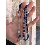 Mavi Sürmeli Model Beyzi Kesim Toz Kehribar Tesbih