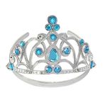 Mavi Taşlı Elsa Çocuk Tacı Prenses Tacı Kraliçe Tacı 16X14 cm (4887)