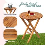 Mavi Trend 60X50X40 cm Ahşap Katlanır Yuvarlak Kamp Masası | Piknik, Bahçe ve Balkon | Kolay Taşımalı - Doğal Bambu Rengi - 50 x 50