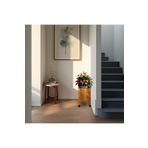 Mavi Trend Dekoratif Ahşap Saksılık Çiçeklik Ahşap Saksı Altlığı 30x30x45 cm Tekerlekli Saksı Sehpası