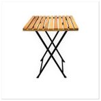 Mavi Trend Katlanır Metal Ayaklı Masa Bahçe Kamp Piknik Masası Bistro Masa 60X60X75 - Siyah