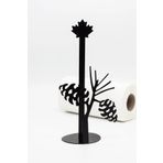 Mavi Trend Metal Kağıt Havluluk Siyah Dik Havlu Peçetelik Standart ve Büyük Boy Rulo Uyumlu Kozalak Desenli