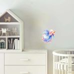 Mavi-Turuncu Beta Balığı Duvar Stickerı
