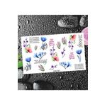 Mavi Turuncu Gül Desenli Tırnak Dövmesi Tırnak Tattoo Nail Art Tırnak Sticker ScaNM198