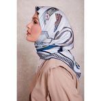 Mavi Twill İpek Eşarp Lunera Koleksiyonu
