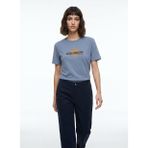Mavi Unisex Bisiklet Yaka Baskılı T-Shirt D6SU-TST3104