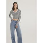 Mavi - Uzun Kollu Crop Basic Tişört 1613041-85586 Siyah