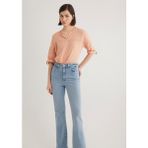 Mavi V Yaka Turuncu Bluz 121357-71245 - Pembe - XS