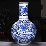 Mavi ve Beyaz Çin vazosu Çin Seramik vazosu Antika Seramik Çin vazosu Geleneksel Porselen Çiçek vazosu Modern Dekoratif Ev Orta Parçası Dekoratif, B-Y28cmxG18cm,B-H28cmxW18cm