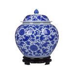 Mavi ve Beyaz Geleneksel Çin Vazosu Seramik Porselen Vazo Antika Dekoratif Vazolar Tabanlı Çin Tarzı Antika Vazo El Yapımı Kavanoz Vazo-a Y33xG29cm,A-Y33xG29cm,A-H33xW29cm