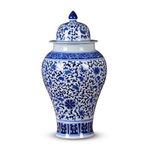 Mavi ve Beyaz Seramik Çiçekli Zencefil Kavanoz Vazo Çin Tarzı Antika Porselen Kavanoz Geleneksel Çin Seramik Çiçek Vazoları, B-g25xy45cm,B-w25xh45cm