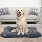 Mavi Vitrin Sıvı Geçirmez Silinebilir Soft Iç ve Dış Mekan Büyük Irk Köpek Yatağı - Gri - 60 x 105 cm