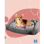 Mavi Vitrin Yıkanabilir Köpek Yatağı Büyük Boy Ultrasoft Silikon Elyaf Dolgulu (GRİ)