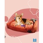 Mavi Vitrin Yıkanabilir Köpek Yatağı Büyük Boy Ultrasoft Silikon Elyaf Dolgulu (KİREMİT)
