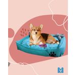 Mavi Vitrin Yıkanabilir Köpek Yatağı Büyük Boy Ultrasoft Silikon Elyaf Dolgulu (TURKUAZ)