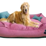 Mavi Vitrin Yıkanabilir Ultra Soft Köpek Yatağı Large (Büyük Irklar İçin) (Pembe)