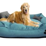 Mavi Vitrin Yıkanabilir Ultra Soft Köpek Yatağı Large (Büyük Irklar İçin) (Turkuaz)