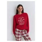 Mavi Yılbaşı Temalı Kırmızı Sweatshirt 1S10507-70390