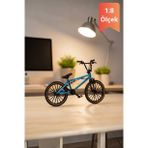 Mavi Yüksek Kaliteli Metal 1:8 Ölçek Bmx Bisiklet Standlı Koleksiyonluk Die Cast Model Bisiklet