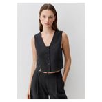 Mavi Yün Karışımlı Antrasit Yelek Slim Fit / Dar Kesim 1110796-87829