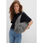Mavi Zebra Desenli Omuz Çantası 1913508-20933 - Siyah-20933