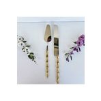 MaviDamla 2 PARÇA PASTA SERVİS SETİ BAMBU MODEL GOLD