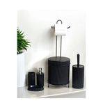 MAViHOME 6 Parça Banyo Seti Metal Stantlı Çöp Kovalı Wc Kağıtlık Ve Tuvalet Firçası Katı - Sıvı Sabunlu