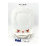 MAViHOME Kare Porselen 27 Cm Krem Servis Tabağı 6 Lı