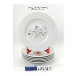 MAViHOME Kenarları Çiçekli İçi Desenli 22 Cm Yemek Tabağı 6 Lı