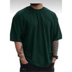 Mavimoure Erkek Bisiklet Yaka T-Shırt - Nefti Yeşil - 6XL