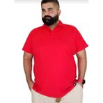 Mavimoure Erkek Büyük Beden Polo Yaka Cepsiz Spor Tişört - 240-Kırmızı - XL